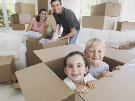 Removal van and moving boxes for a house move in Sanderstead