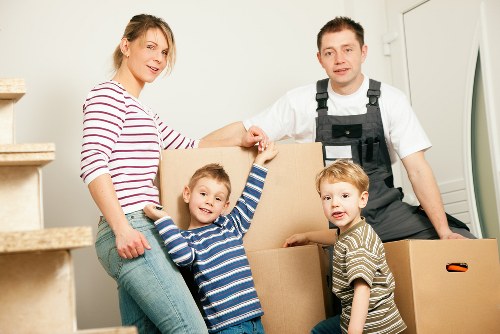 Furniture and boxes prepared for a house move in Sanderstead