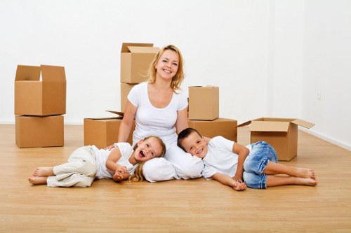 Movers handling access and parking on a Sanderstead street