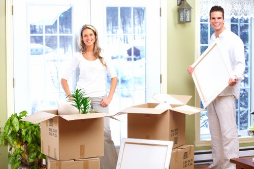 Office furniture and equipment prepared for a commercial move in Sanderstead